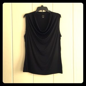 Worthington Slinky Cowl Neck Blouse Black XL